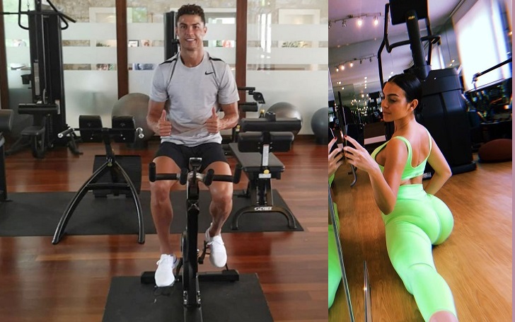 Georgina Rodriguez Steals The Spotlight In The Background As Cristiano Ronaldo Posts A Video Of The Duo Working Out